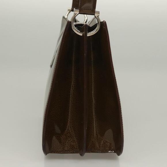 CELINE Shoulder Bag Patent Leather Khaki Silver - Picture 5 of 13